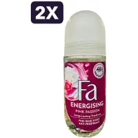 Fa 2 x - Deodorant - Roller - Pink Passion - Pink Rose Scent - 50ml