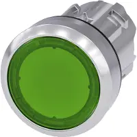 Siemens 3SU10510AA400AA0 3SU1051-0AA40-0AA0 Verlichte drukschakelaar Continu (Ø x h) 29.5 mm x 29.5 mm IP66, IP67, IP69/IP69K 1 stuk(s)