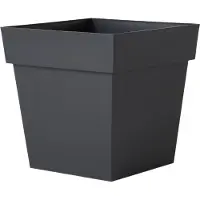 Eda Bloempot Toscane vierkant - kunststof - donkergrijs - L39 x B39 x H39 cm - 38 liter - Bloempotten/plantenpotten