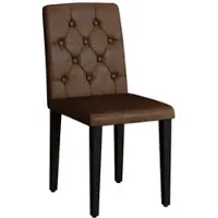 MODFU - Eetkamerstoelen Set Van 4 - Velourslook Met Ruitstiksel - Retro Industriële Stijl - Metaal - Bruin Zwart