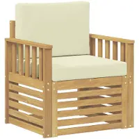 vidaXL 2 Stuk Buiten bank set Polyester Wit en Crème
