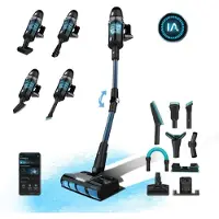 Cecotec Conga Rockstar 9500 Connected Ergowet 3000 IA, steelstofzuiger 4-in-1, zonder zak, zwart, groen, 0,6 liter, voor drooggebruik, HEPA-filter
