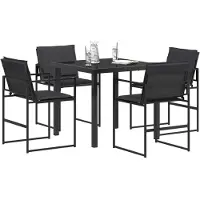 vidaXL Tuin Eettafel Set 5 pcs Zwart en Donkergrijs 80 x 80 x 73 cm