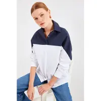 Big Dart Overmaatse Kleurblok Poplin Shirt