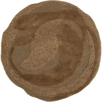 Woood Orvi Vloerkleed - Wol/Polyester - Bruin - Ø160 cm