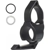 VHV - Zaklamp houder - Tactische zaklamp ring - Zaklamp clip - Met pocketclip - Tactische accessoires - Universeel - Voor outdoor en kamperen - Zwart