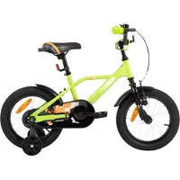 Happiq Kinderfiets – Voor jongens 3-9 jaar – Met stabilisatoren, handrem en terugtraprem – 30-51 cm, groen