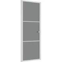 vidaXL Binnendeur 76x201,5 cm ESG-glas en aluminium wit