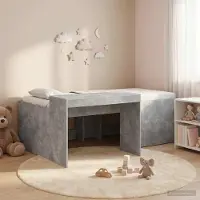 Prolenta Maison Exclusive - Stapelbed met bureau voor kinderen, betonkleur, 80 x 200 cm