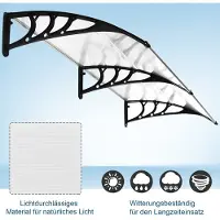 STILVORA Deurluifel – Dubbele Bescherming – 75 x 195 x 23 cm – Aluminium En Polycarbonaat – Transparant – Voor Deur En Raam – Gebogen Ontwerp