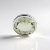 Cavill - Zilveren hanger 925 Sterling - Platinadi placa - Groene amethist 3 6 ct ovaal Brasil - Monosono collectie elegant sieraad