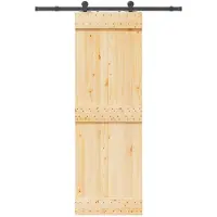 vidaXL Schuifdeur NARVIK, natuurlijk en zwart, 70 x 210 cm (152,5 cm)