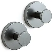 Sanova Handdoekhaakjes - Set van 2 - Zuignap - Zonder boren - Handdoek haak - Handdoekhouder - Zelfklevende haakjes - Gun metal