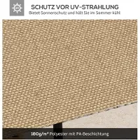 OKWISH Paviljoendak Vervangendak - 298 x 295 cm - Polyester - Beige - Uv-Bescherming En Waterafvoer Voor Tuinpaviljoen