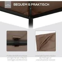 STILVORA Paviljoendak – Vervangend Dak Voor Paviljoen – 298 x 295 cm – Polyester – Koffiebruin – Voor Tuin En Terras – Met Afwateringsgaten