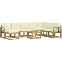 vidaXL Buiten bank set 9 st Wit en crèmekleurig
