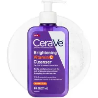 CeraVe Brightening Vitamin C Facial Cleanser 237ml – Gezichtsreiniger met Vitamine C, Niacinamide & Ceramiden – Hydraterende Face Wash voor Doffe en Ongelijke Huid – Parfumvrij