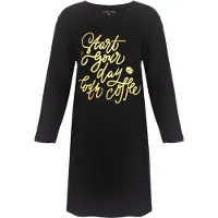 Temptation Dames Nachthemd - Bigshirt - Katoen - Zwart - Maat S