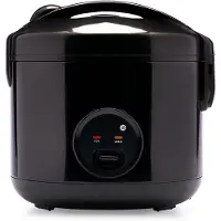 Mira Rijstkoker - Koker - Stoompan - met Keramische Kom - LED-display - Zwart - 25cm x 25cm x 25cm