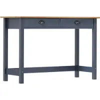 vidaXL Wandtafel Hill 2 lades 110x45x74 cm massief grenenhout grijs