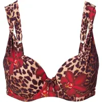 Lingadore Bikinitop beige / chocoladebruin / rood