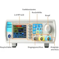 Joy-It JT-JDS6600 Functiegenerator 15 MHz - 0.01 µHz 2-kanaals Driehoek, Blok, Signaal, Sinus, Lorentz-verdeling, Arbitrair, Puls, Ruis