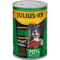 Julius-K9 - Hondenvoer - Natvoer hond - Blikvoer hond - Hert - 5 x 1240g