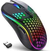 INF 2.4G Draadloze Oplaadbare Muis met Verlichting - Instelbare DPI, Ergonomisch Ontwerp Black