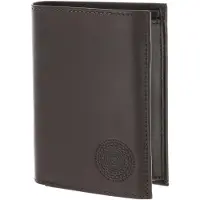 OXMOX Leren portemonnee Leather RFID Protect Kombibörse Circle Bloom Embossed Brown donkerbruin