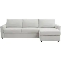 Vente-unique Omkeerbare hoekslaapbank express in beige stof - Slaapoppervlak 140 cm MILAVO