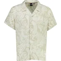 BOSS Overhemd BOSS Black beige Beach lijn bladeren print