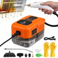 VHV - Stoomreiniger - Handstoomreiniger - Elektrische stoomreiniger - Krachtig 2500W - Met 6 opzetborstels - Voor badkamer, meubels en keuken - Diepe reiniging - Oranje