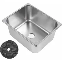 Gistuch Keukenwastafel voor campers, roestvrij staal 304, 31,9 x 26,9 x 14,9 cm, wasbak met één kom en afvoer van 40 mm, geschikt voor boot, vrachtwagen, camper, caravan