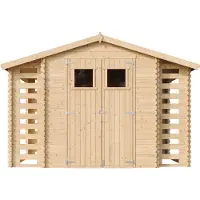 Timbela M391 - Houten tuinhuis-brandhoutschuurtje - 5,47 m² - 206x328xH218 cm - zonder vloer