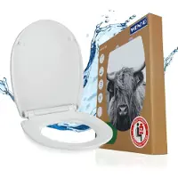 Wenko WC bril Yak - Thermoplast hoogglans - Easy-Close softclose sluiting - Fix-Clip bevestiging afklikbaar in RVS - belastbaar tot 350 kg - Toiletbril decor - Toiletzitting met print