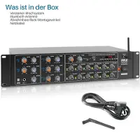Pyle 8-Kanaals Bluetooth Versterker – 4000W Power Audio Systeem met Rackmontage – Multi-Zone Stereo Receiver met USB, RCA, AUX – Voor Speakers, Thuisbioscoop, Studio & Podium
