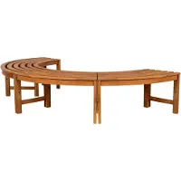 CLP Male halfrond tuinbankje - boombank - weerbestendig - zonder rugleuning - 180 graden - diameter 250 cm - teak - teak
