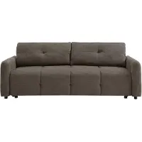 Vente-unique Driezitsslaapbank in getextureerde taupe stof ZAREMI