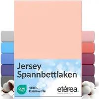 Eterea Cosmesi Naturale etérea Jersey Hoeslaken 90x200 - 100x200 cm Oekotex Made in Green - 100% katoen - Lichtroze