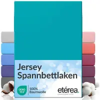 Eterea Cosmesi Naturale etérea Jersey Hoeslaken 180x200 - 200x200 cm Oekotex Made in Green - 100% katoen - Oceaan