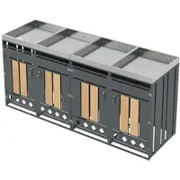 OKWISH Afvalcontainer Ombouw - 4 Vakken Met Plantbak - Afsluitbare 4 Deuren - Ventilerende Ruitbodem - Staal Grijs Hout