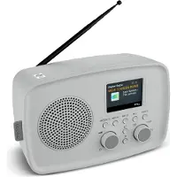 Medion DAB+ radio met Bluetooth DRE-1 (DAB Plus, FM-radio, druppelbescherming, telescoopantenne, wekker, sluimerfunctie, instelbare display-dimmer, ASA-noodwaarschuwingssysteem), grijs