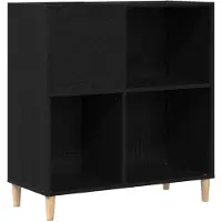 vidaXL Platenkast met plank Zwart Eiken 84,5 x 38 x 89 cm Bewerkt hout