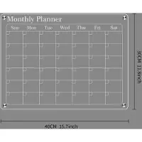 Gistuch Duidelijke, magnetische, maandelijkse/wekelijkse, blanco acryl planningstafel voor koelkastkalender, 40 x 30 cm