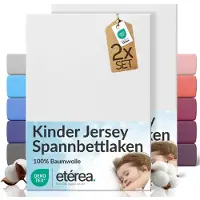 Eterea Cosmesi Naturale etérea Jersey hoeslaken kinderen 2-pack 80x160-80x180 cm (hoek 20 cm) 100% katoen - Wit