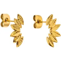 Purelei Oorbellen 'Leaf' goud