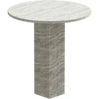 NORR11 Soho eettafel Zilver travertin, Ø80x74 cm