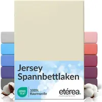Eterea Cosmesi Naturale etérea Jersey Hoeslaken 200x220 - 200x220 cm Oekotex Made in Green - 100% katoen - Natuur