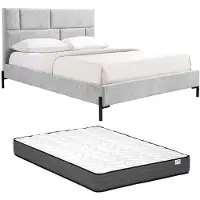 Vente-unique Bedframe stof lichtgrijs 160 x 200 cm NOULAVO