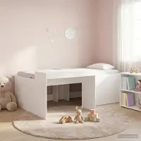 Prolenta Maison Exclusive - Stapelbed met bureau voor kinderen, wit, van houtvezel